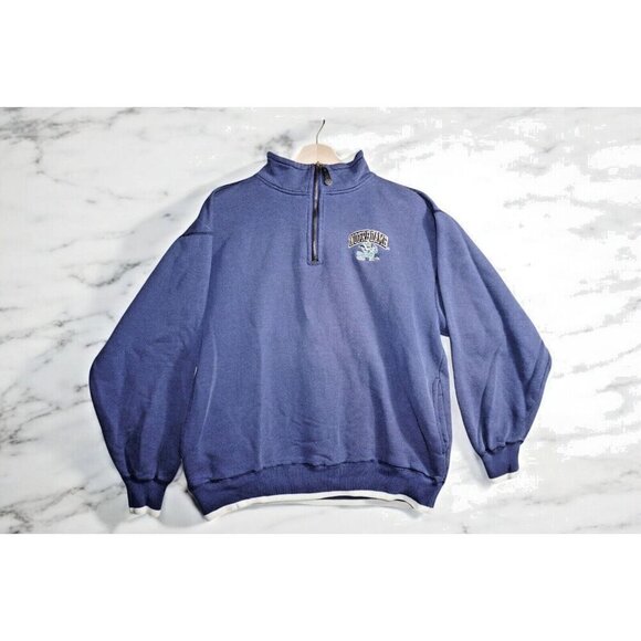 Vintage Notre Dame Pro Player Quarter Zip Sweatshirt – Size Medium Classic navy - Picture 1 of 16